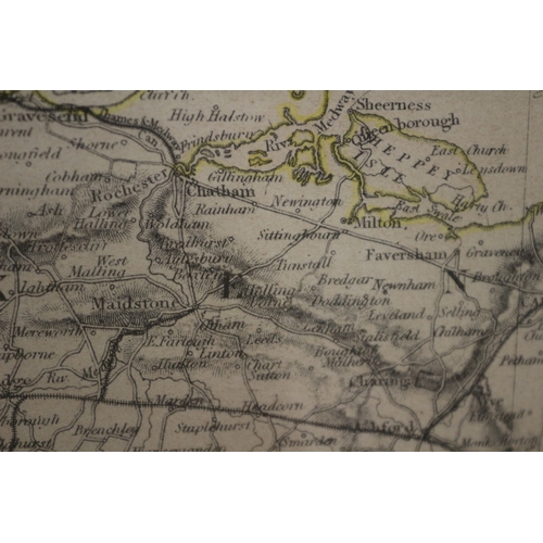 234 - Hand Coloured Map of Kent, Surrey and Sussex - 26 x 32cm