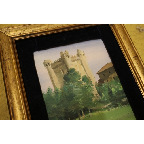 235 - Oil on Paper of Castle - Signed - 31 x 26cm