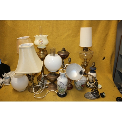 519 - Large Quantity of Lamp Bases including Brass, Vintage etc