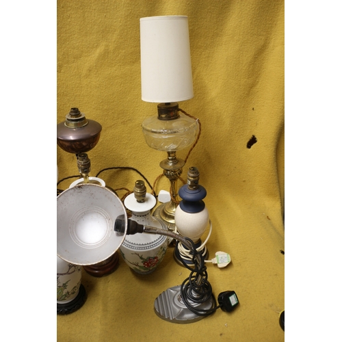 519 - Large Quantity of Lamp Bases including Brass, Vintage etc