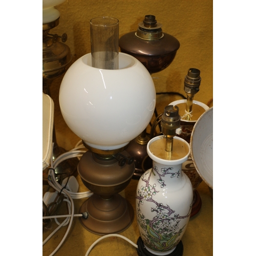 519 - Large Quantity of Lamp Bases including Brass, Vintage etc