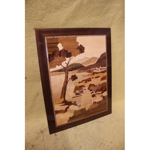 530 - Italian Wooden Inlaid Picture of Sorrento - 38 x 48cm