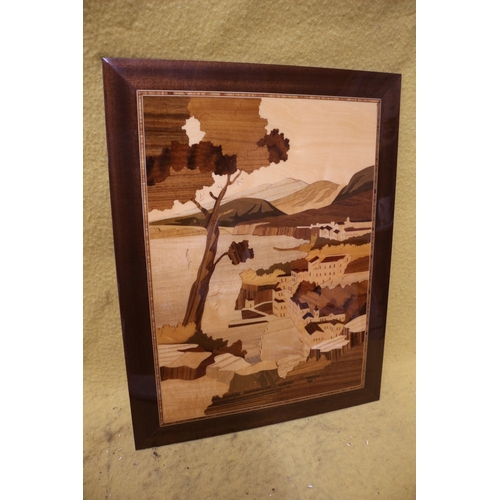 530 - Italian Wooden Inlaid Picture of Sorrento - 38 x 48cm