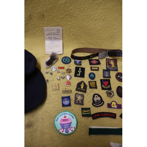 533 - 1940's Girl Guides and Land Rangers Collectable Badges, Cap and More