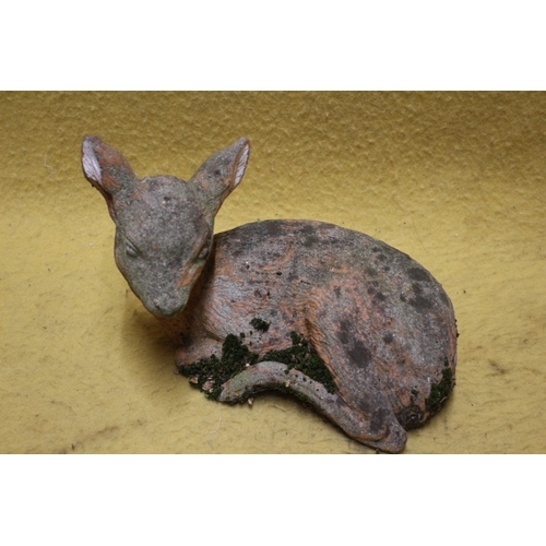 534 - Vintage Concrete Fawn - 25cm Head to Tail