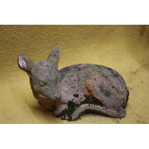 534 - Vintage Concrete Fawn - 25cm Head to Tail