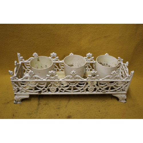 537 - Metal Planter with 3 Pots - 68 x 23 x 20cm