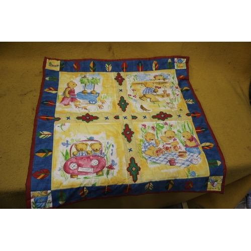 543 - Teddy Quilted Square Blanket - 76 x 76cm