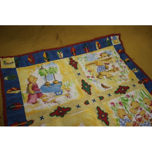 543 - Teddy Quilted Square Blanket - 76 x 76cm