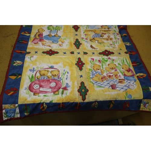 543 - Teddy Quilted Square Blanket - 76 x 76cm