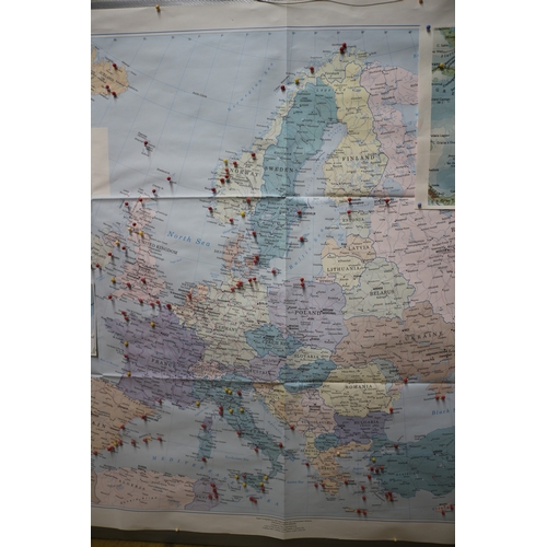 559 - Large European Route Planner Map with Pins