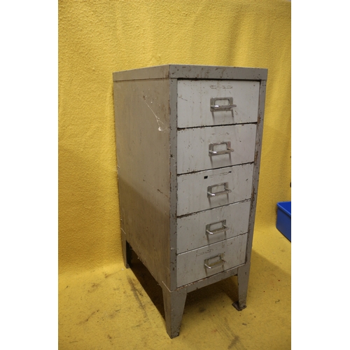 16 - Vintage Metal  5 Drawer Cabinet - 74 x 28 x 41cm