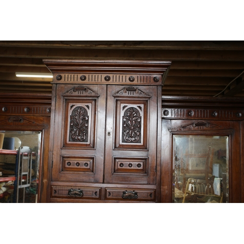 568 - Edwardian Knock Down 7 Section Wardrobe with  Ornate Carving ample Drawer and Cupboard Space and Shi... 