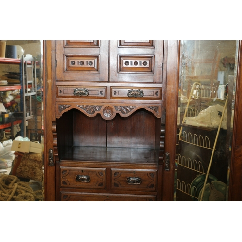 568 - Edwardian Knock Down 7 Section Wardrobe with  Ornate Carving ample Drawer and Cupboard Space and Shi... 