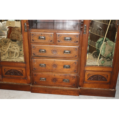 568 - Edwardian Knock Down 7 Section Wardrobe with  Ornate Carving ample Drawer and Cupboard Space and Shi... 