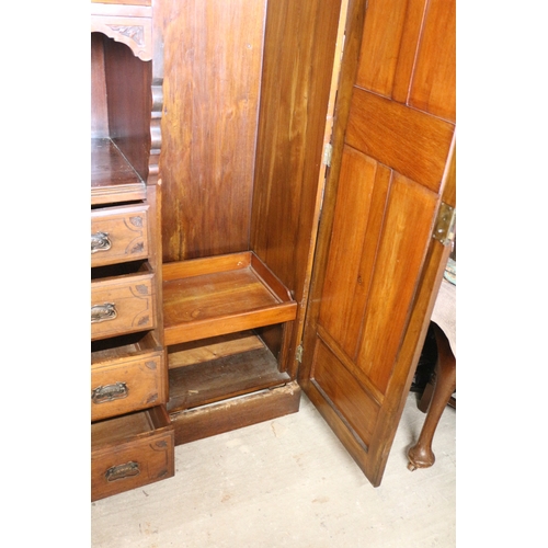 568 - Edwardian Knock Down 7 Section Wardrobe with  Ornate Carving ample Drawer and Cupboard Space and Shi... 