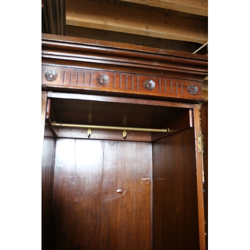 568 - Edwardian Knock Down 7 Section Wardrobe with  Ornate Carving ample Drawer and Cupboard Space and Shi... 