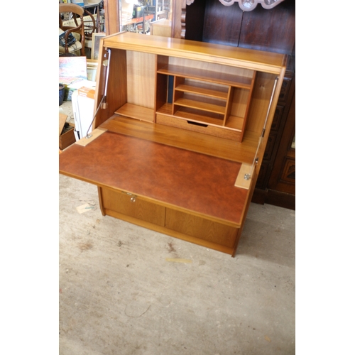 569 - Mid Century Teak Remploy Bureau with Ample Storage and Usable Areas plus Twin Drawers - 112cm Tall