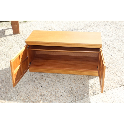 571 - Nice Condition Teak Nathan Storage Unit with Internal Shelf - 102 x 46 x 52cm