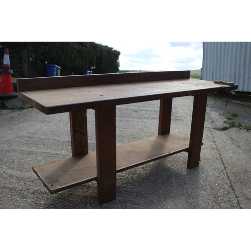 8 - Vintage Woodworking Bench with Shelf and Whitmore Vice - 198 x 69 x 93cm