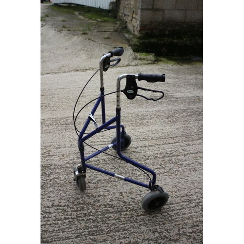 29 - Days Folding 3 Wheel Walking Aid with Brakes