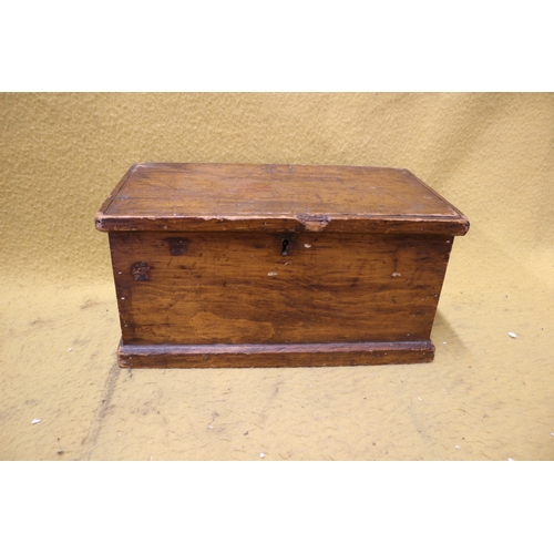 42 - Vintage Wooden Box with Mixed Selection of Metal and Plate ware