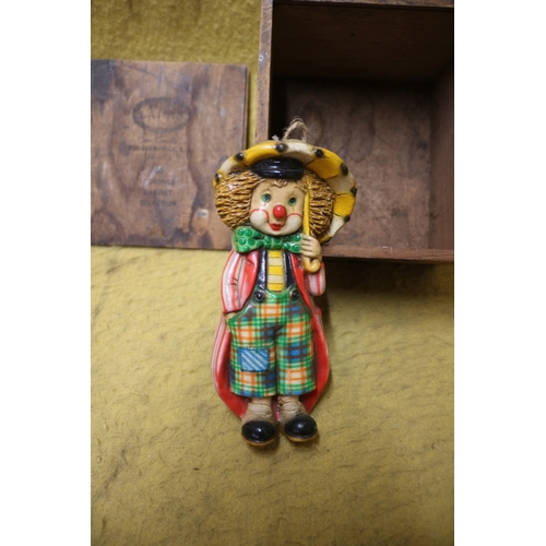 462 - Vintage Plaster Clown in Old Box