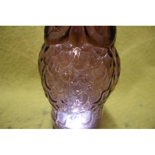 466 - Unusual Glass Owl Light Shade - 21cm Tall