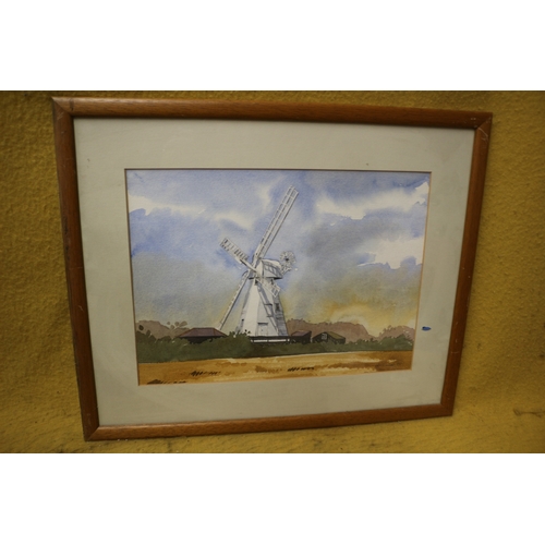 475 - Signed, Ian Laker Watercolour of a Windmill - 2H