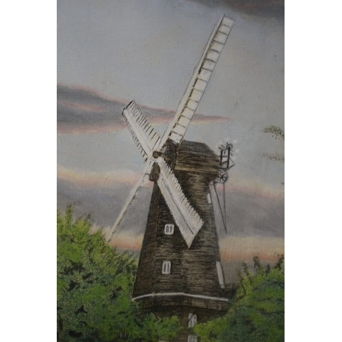 476 - Mixed Media of a Windmill Signed K. Weeden - 32 x 23cm