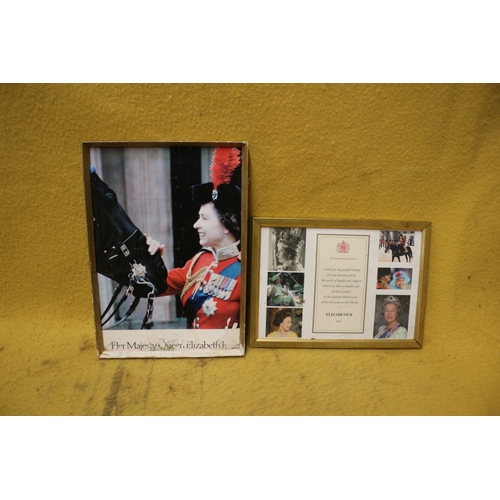 481 - 2 x Queen Elizabeth II Pictures including a Buckingham Palace Thank You Note