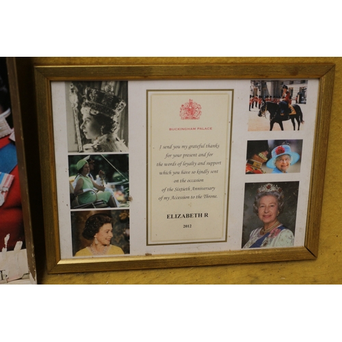 481 - 2 x Queen Elizabeth II Pictures including a Buckingham Palace Thank You Note