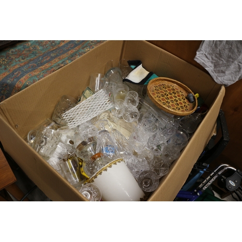 496 - Large Box of Glasses and Glassware