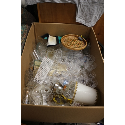 496 - Large Box of Glasses and Glassware