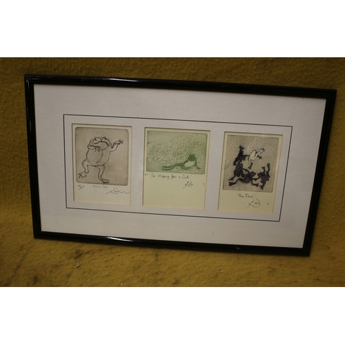 514 - 3 x Prints of Frogs - 47 x 27cm