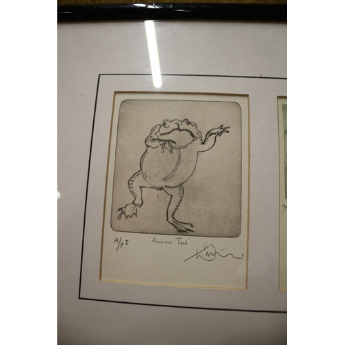 514 - 3 x Prints of Frogs - 47 x 27cm