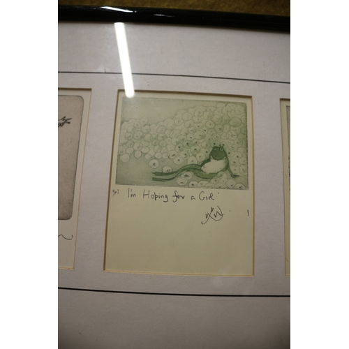 514 - 3 x Prints of Frogs - 47 x 27cm