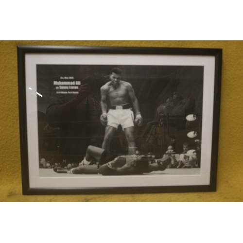 516 - Print from an original Picture of Muhammad Ali V's Sonny Liston Famous Knockdown - 55 x 41cm