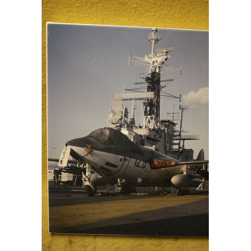 523 - Picture of a Fighter Plane on an Air Carrier - 41 x 41cm