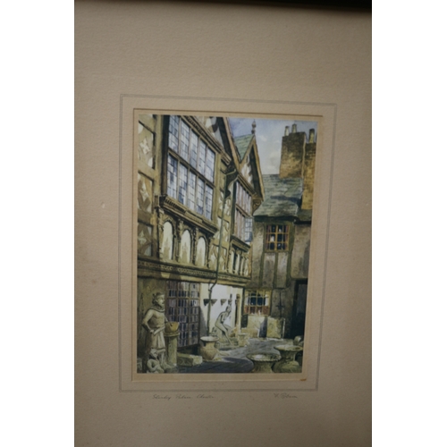 555 - Pencil Signed Picture of Stanley House, Chester by F. Robson - 47 x 42cm