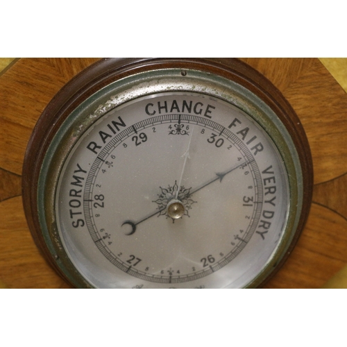 569 - Wooden cased Barometer - 25cm