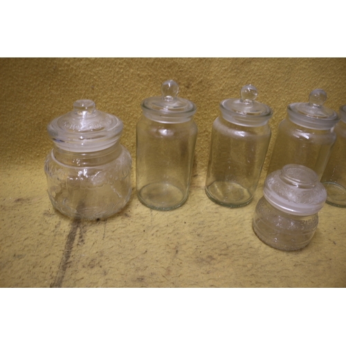 593 - Selection of Glass Jars with Lids