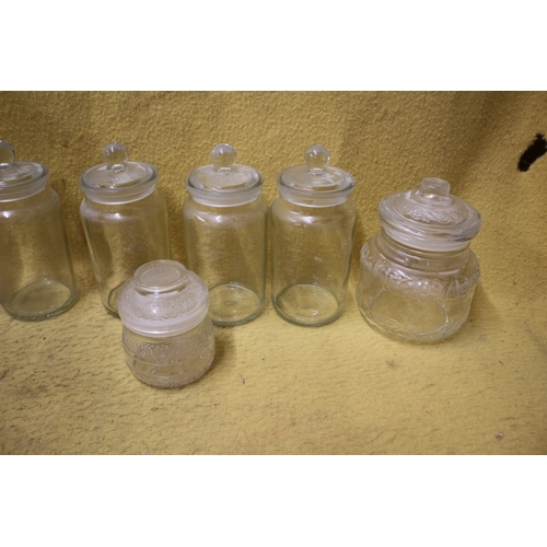 593 - Selection of Glass Jars with Lids