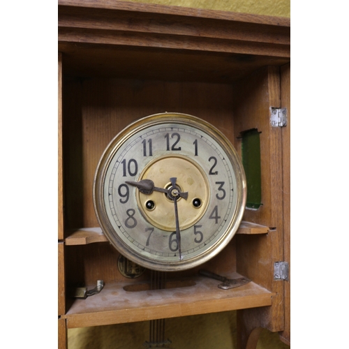 595 - Vintage Wall Clock with Decorative Pendulum