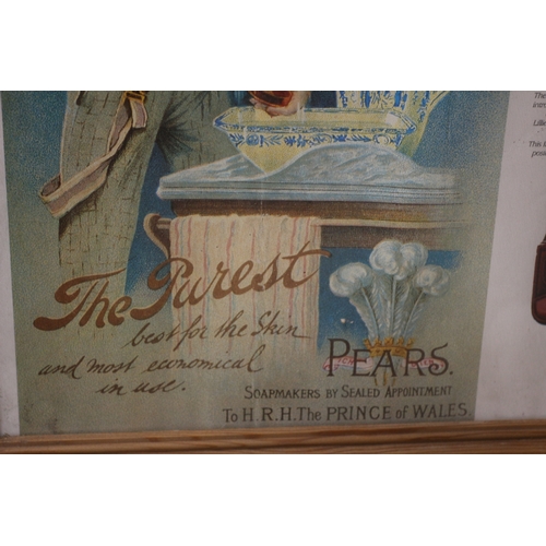 597 - Pear' Soap Advert with Information - 42 x 42cm