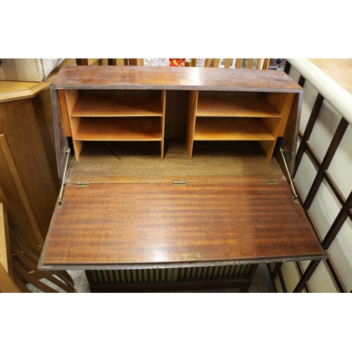 610 - Vintage Bureau With Glass Sliding Doors