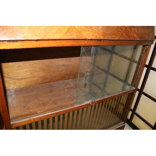 610 - Vintage Bureau With Glass Sliding Doors