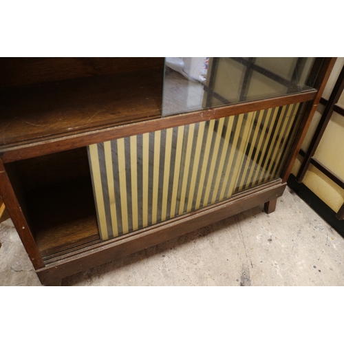 610 - Vintage Bureau With Glass Sliding Doors