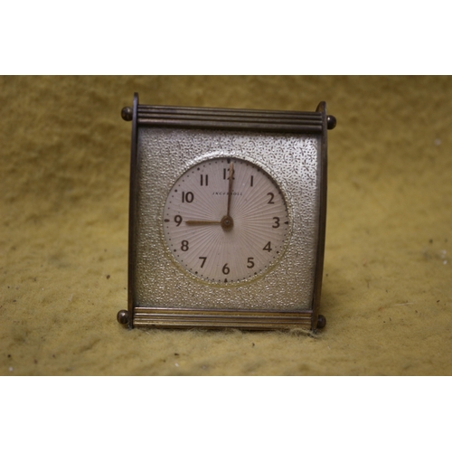 611 - Vintage Ingersoll Brass Desk Clock