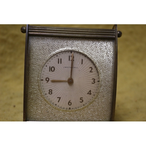 611 - Vintage Ingersoll Brass Desk Clock